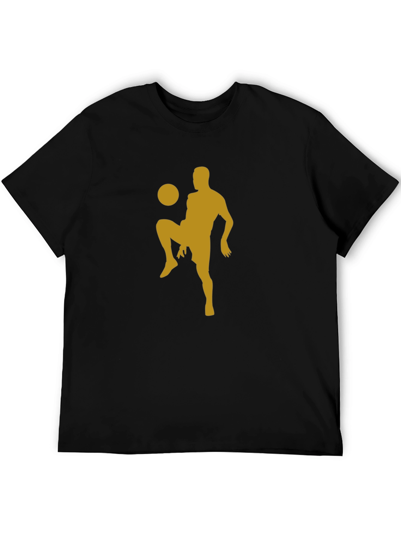 Black Soccer Player Silhouette Tee - Black Cotton Blend Shirt view 5