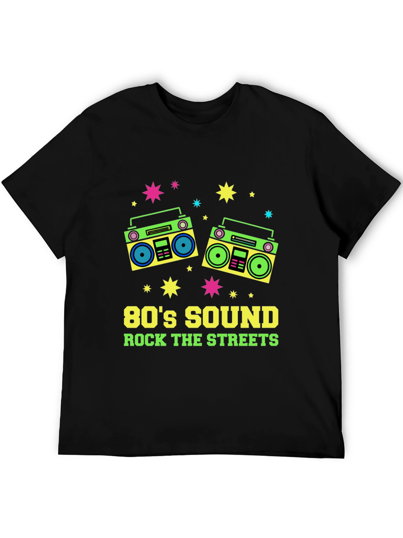 Black 80's Sound Retro Boombox Graphic Tee view 5