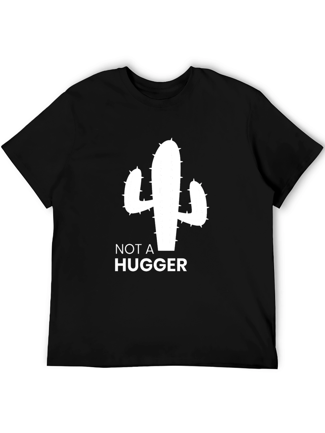 Black Not a Hugger Cactus T-Shirt - Unisex Graphic Tee view 5