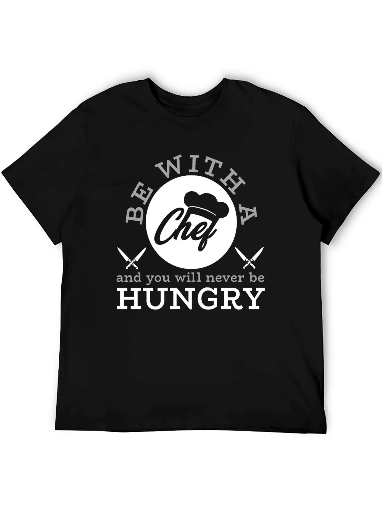 Black Funny Chef T-Shirt - Be With A Chef! view 5
