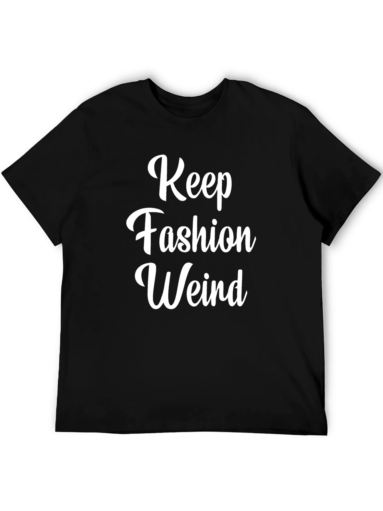 Black Keep Fashion Weird Graphic Tee - Stylish Black T-Shirt view 5