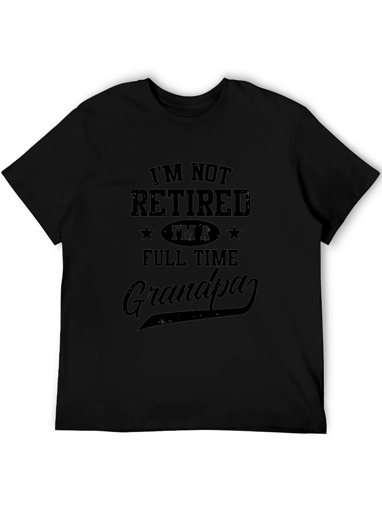 Black Full Time Grandpa Graphic T-Shirt view 5