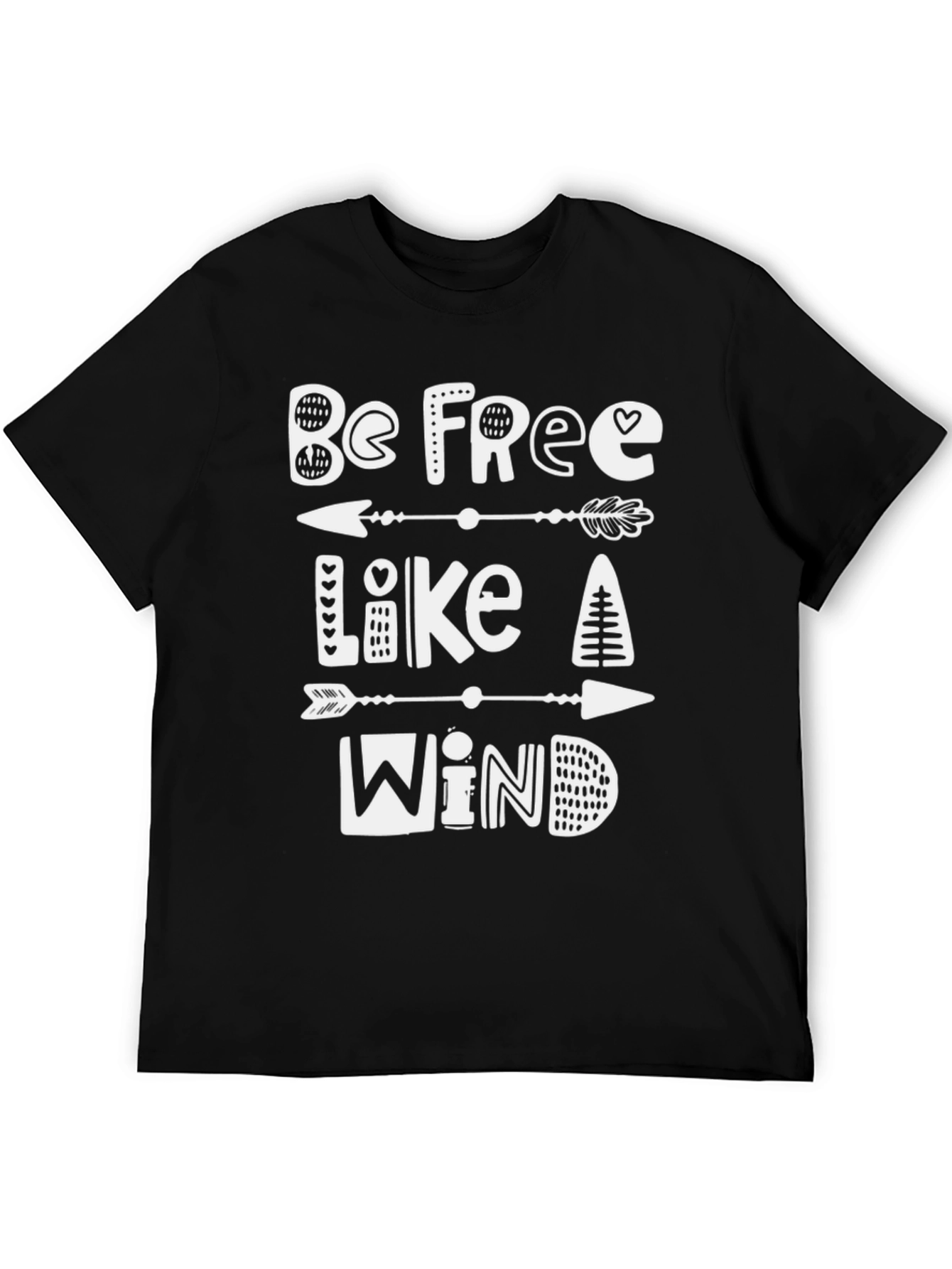 Black Be Free Like a Wind Graphic Tee view 5