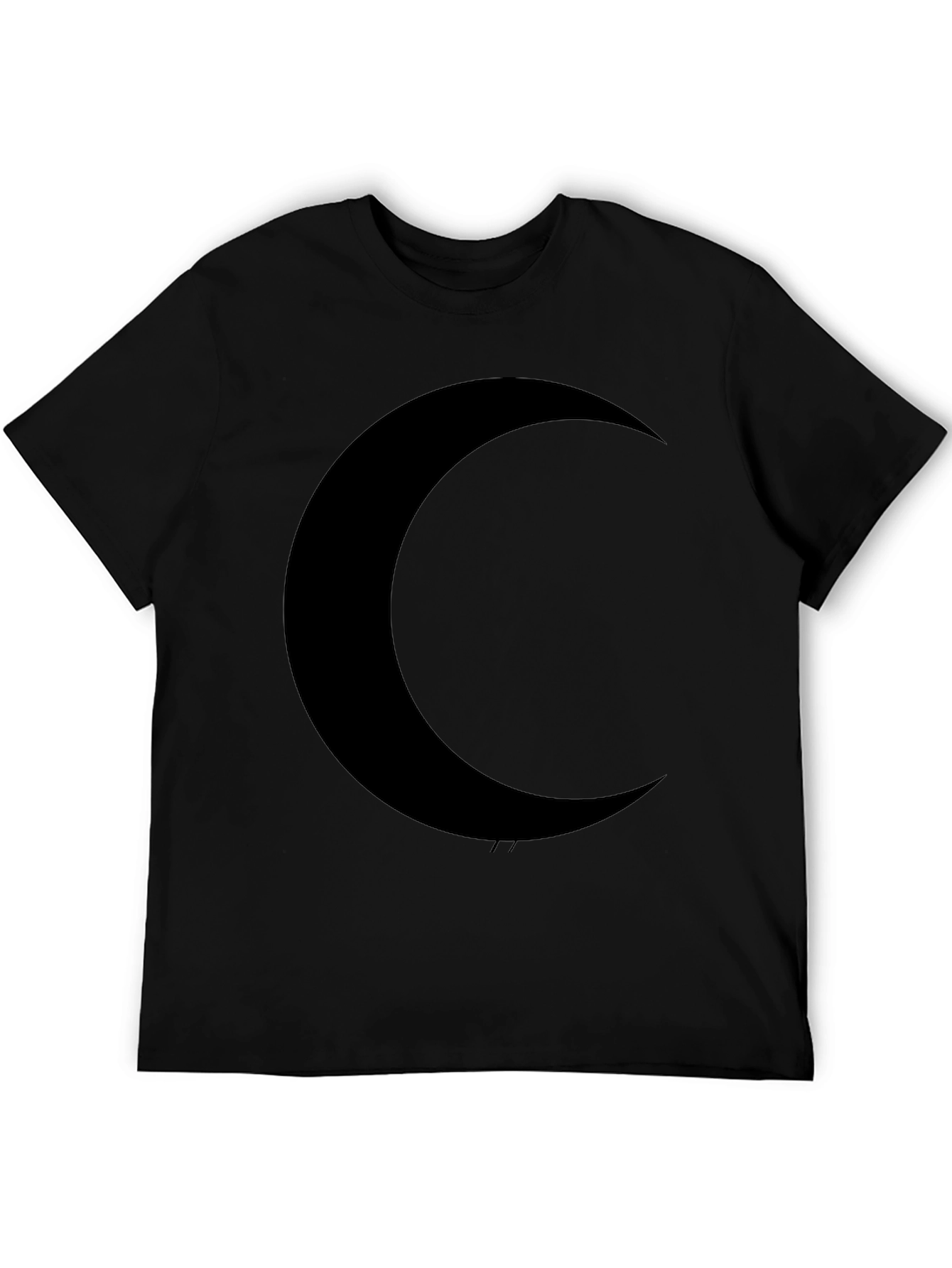 Black Midnight Moon Black T-Shirt - Stylish Crescent Graphic Tee view 5