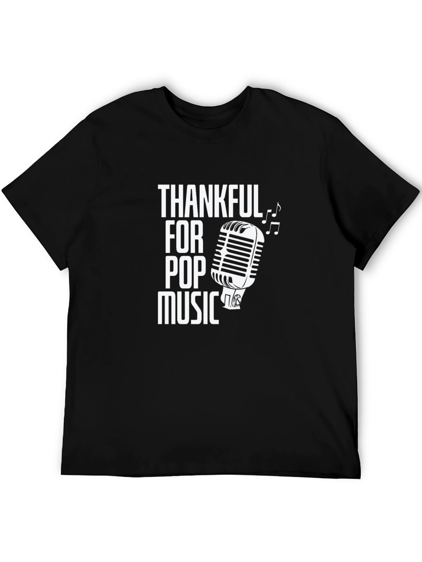 Black Thankful For Pop Music Black T-Shirt view 5