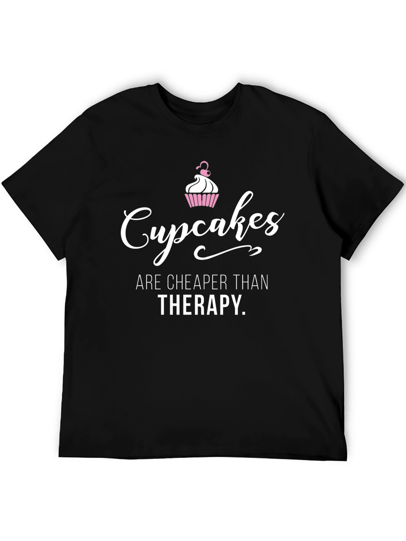 Black Cupcakes Cheaper Than Therapy Graphic Tee view 5