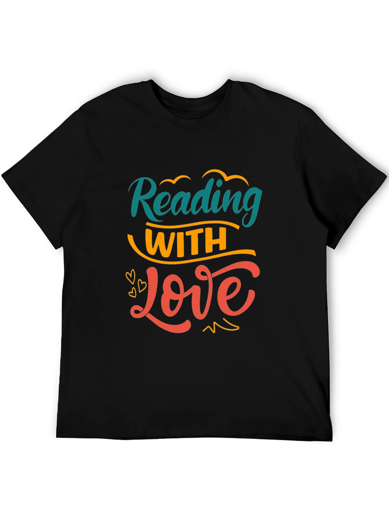 Black Reading with Love Graphic Tee view 5