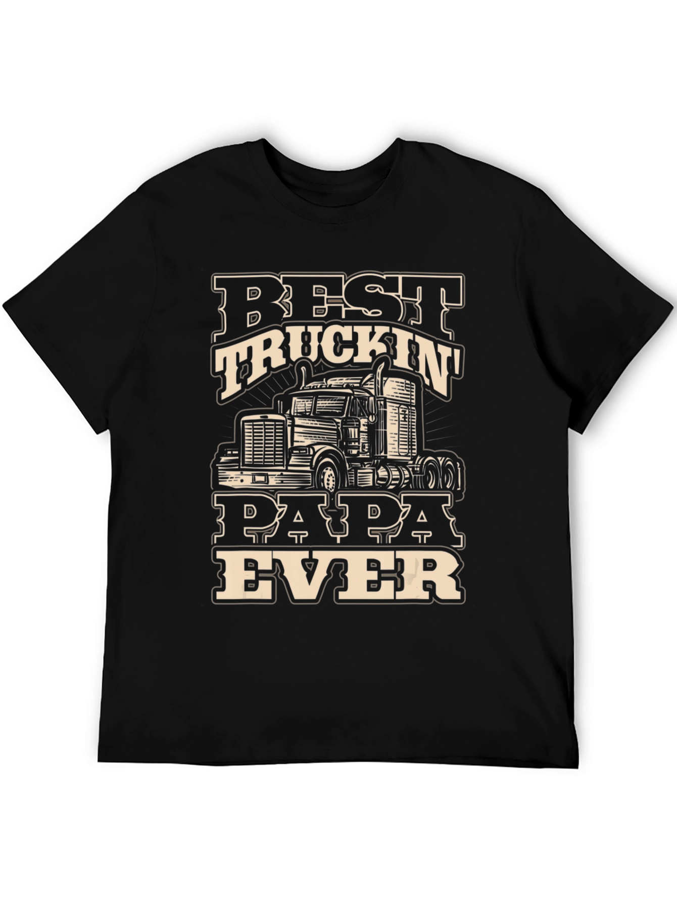 Black Best Truckin' Papa Ever T-Shirt view 5