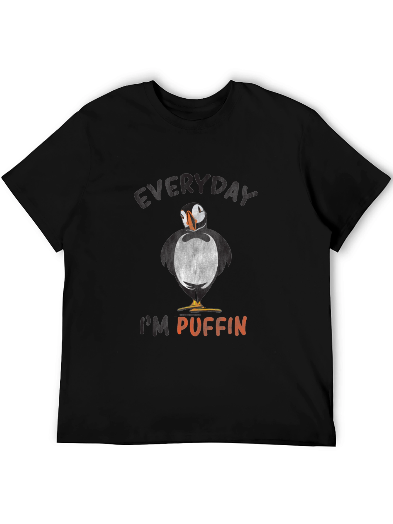 Black Everyday I'm Puffin' Graphic Tee view 5