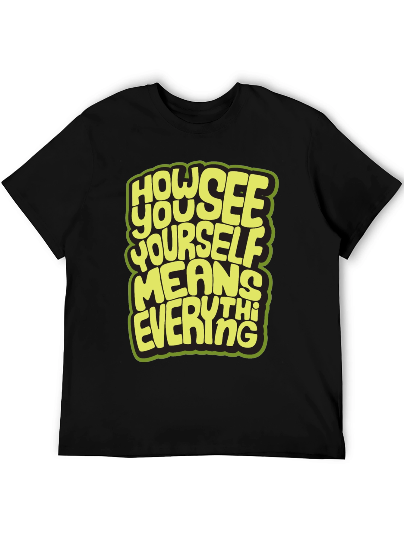 Inspirational Graphic Tee - "How You See Yourself" Black T-Shirt - 5
