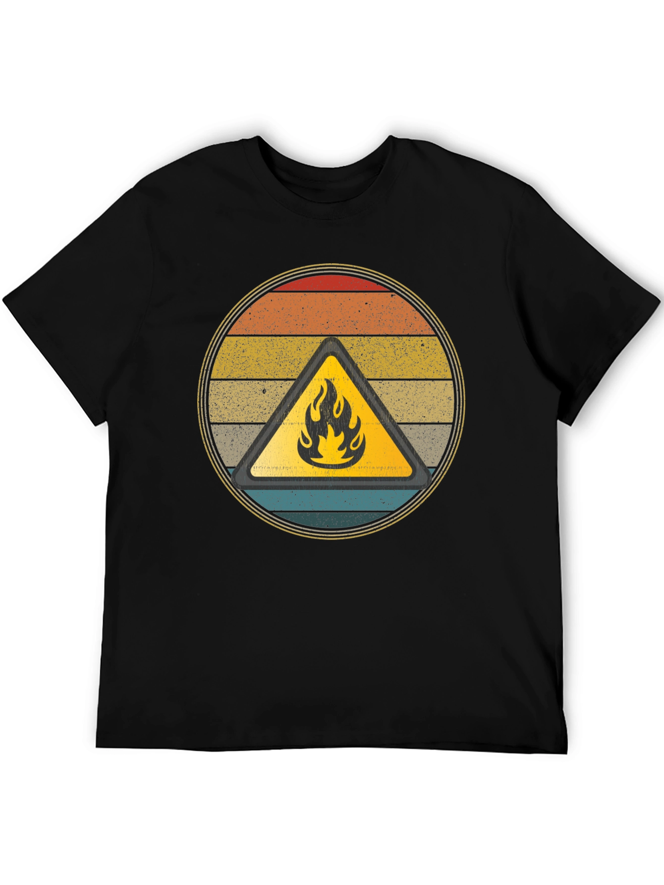 Black Retro Fire Hazard Graphic Tee view 5