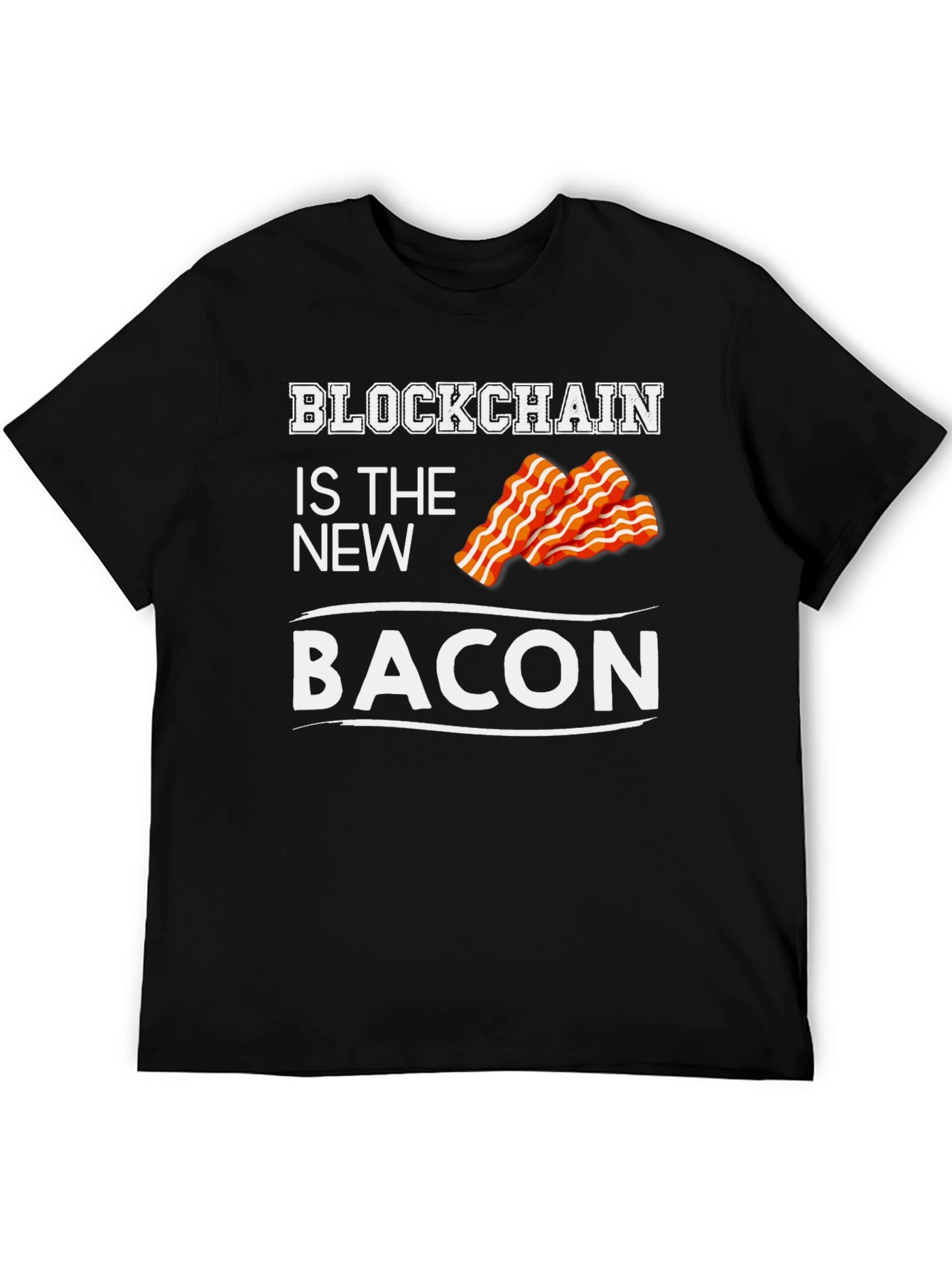 Black Blockchain is the New Bacon Graphic T-Shirt view 5