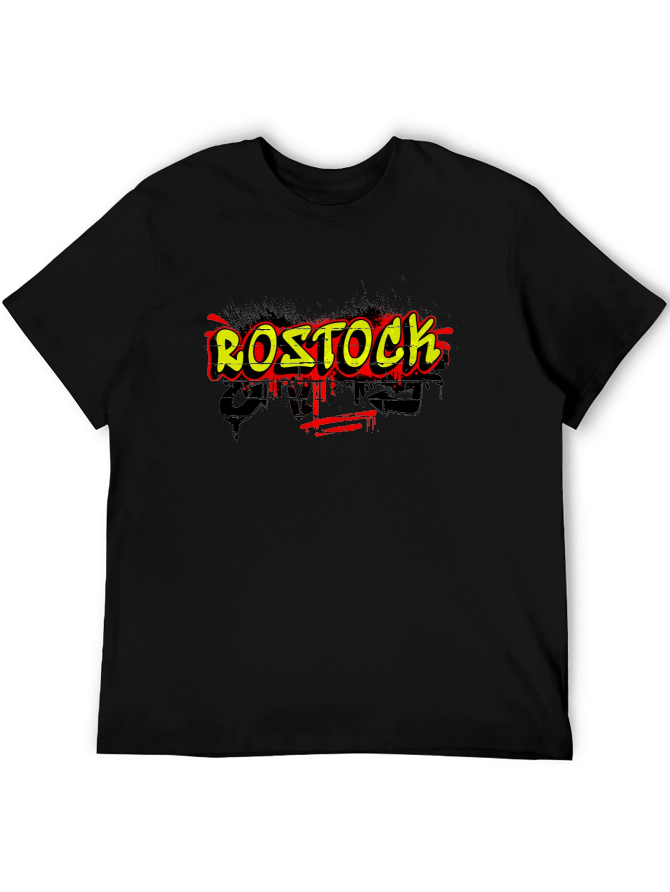 Black Rostock Graffiti Graphic Tee - Urban Style view 5