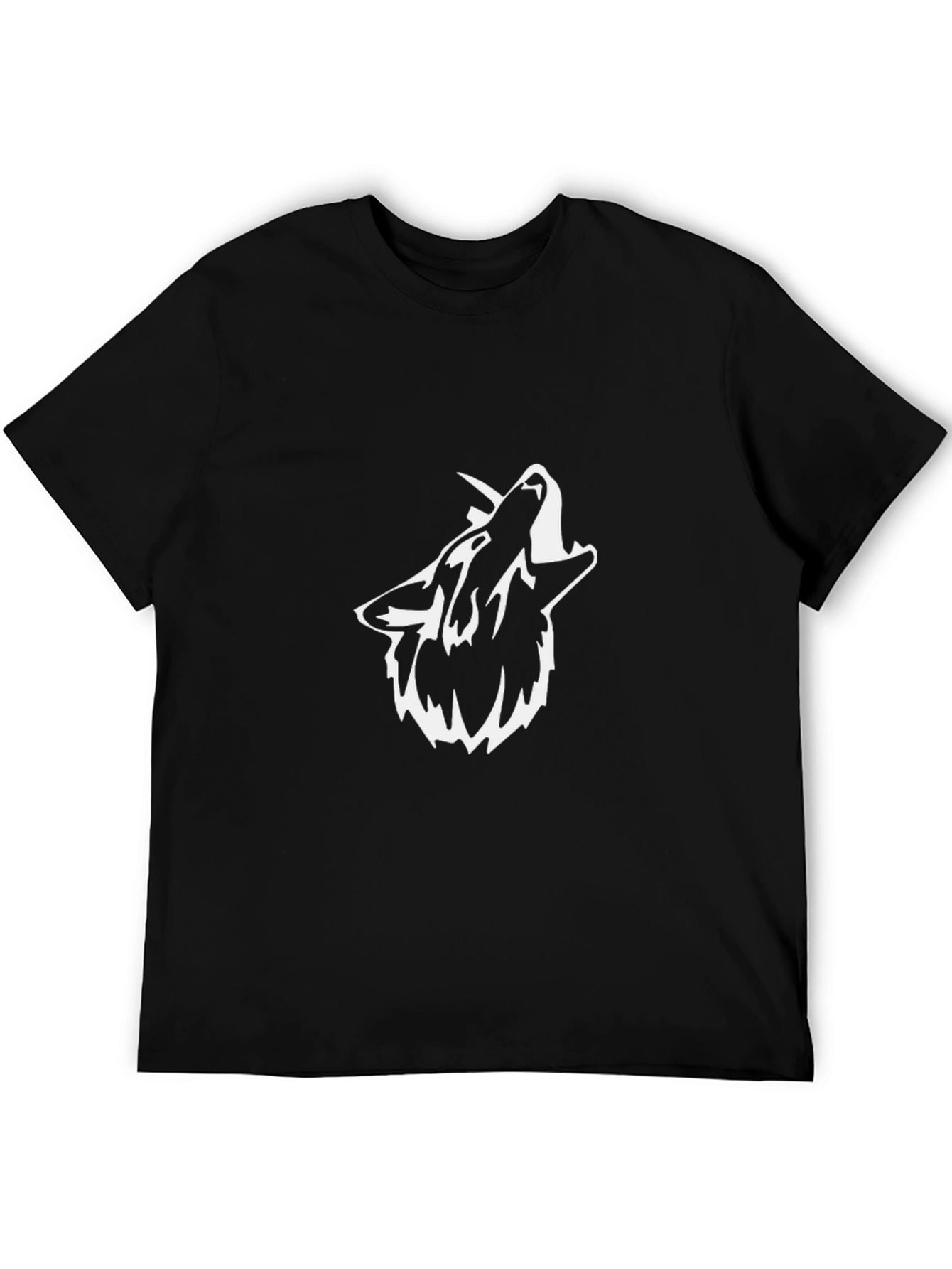 Black Black T-Shirt with Wolf Howl Graphic view 5