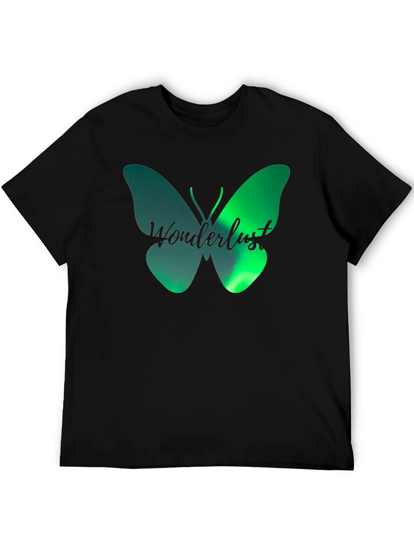 Black Wanderlust Butterfly Graphic T-Shirt - Black view 5