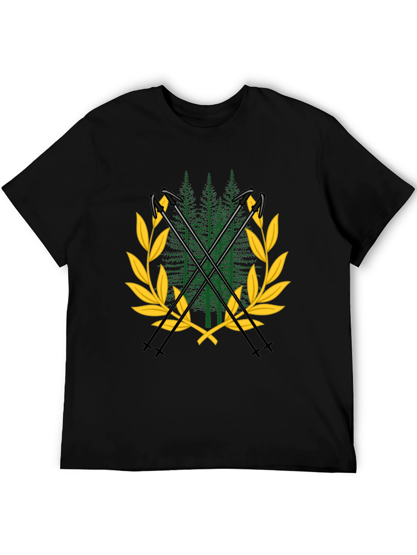 Black Forest Crest Tee - Nature Inspired Black T-Shirt view 5