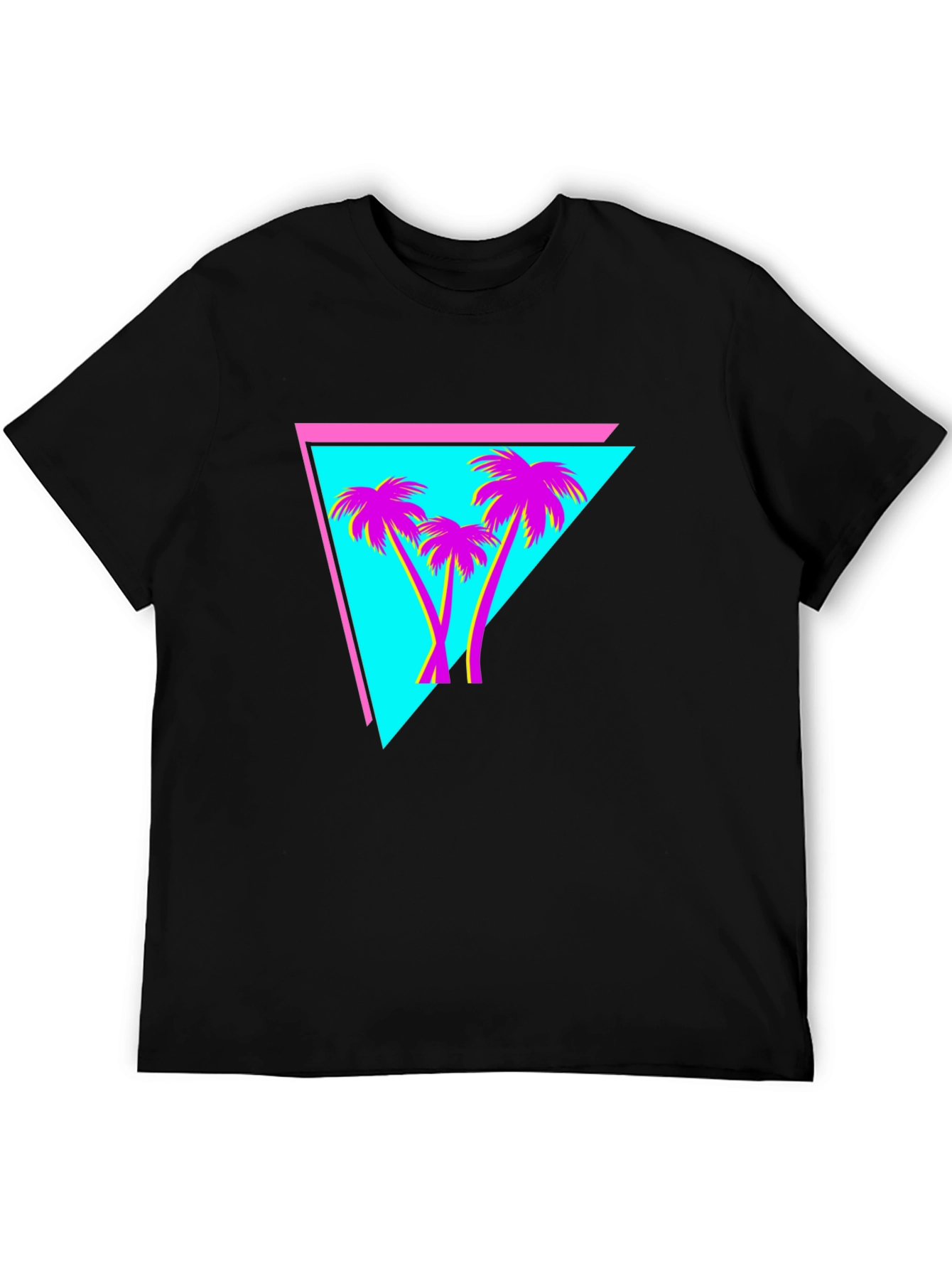 Black Retro Palm Tree Triangle Tee view 5