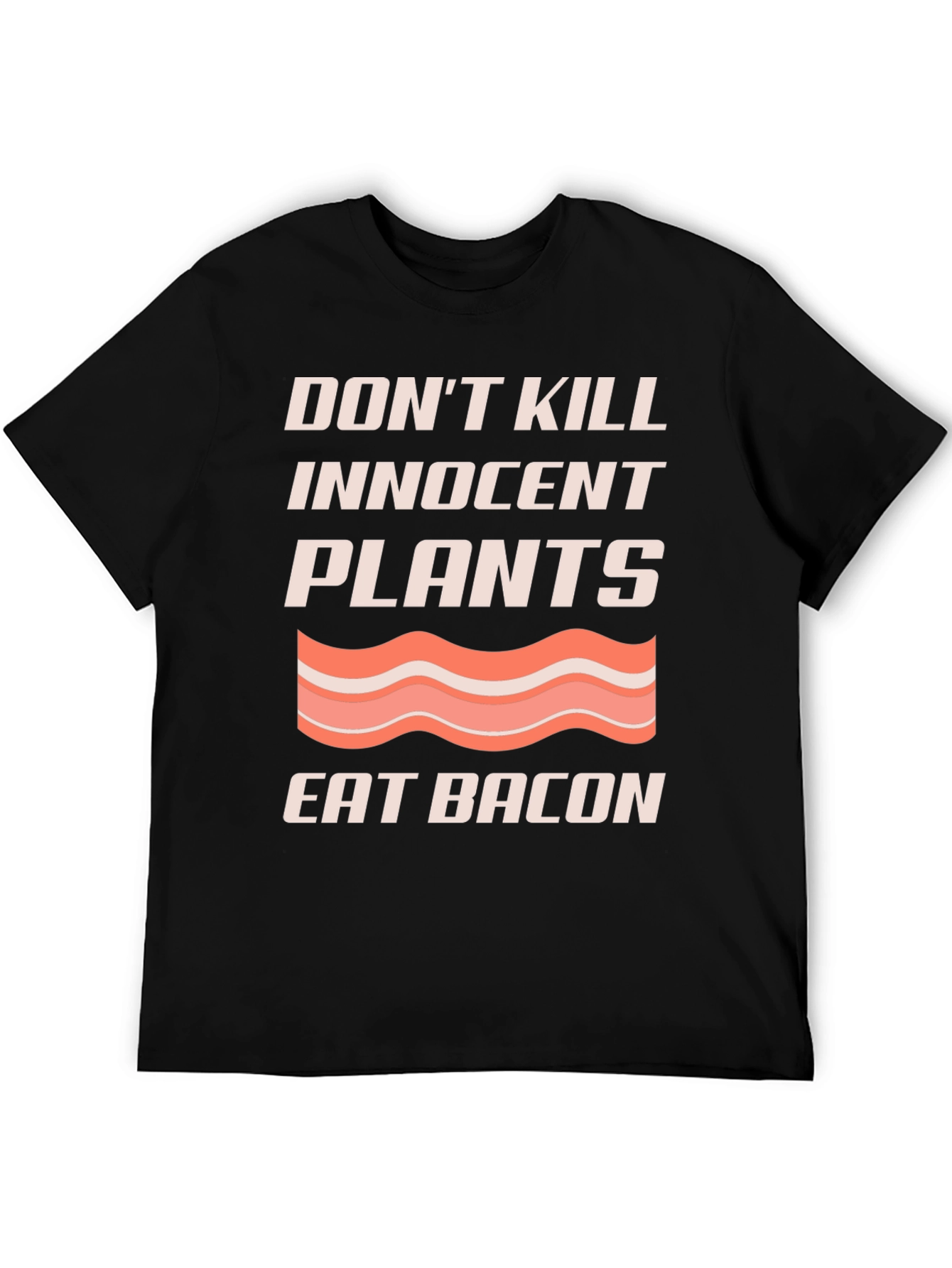 Black Don't Kill Plants Eat Bacon Graphic T-Shirt view 5