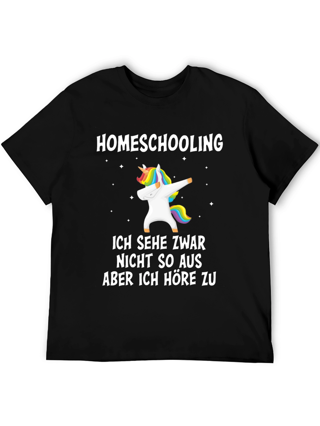 Black Homeschooling Unicorn T-Shirt view 5