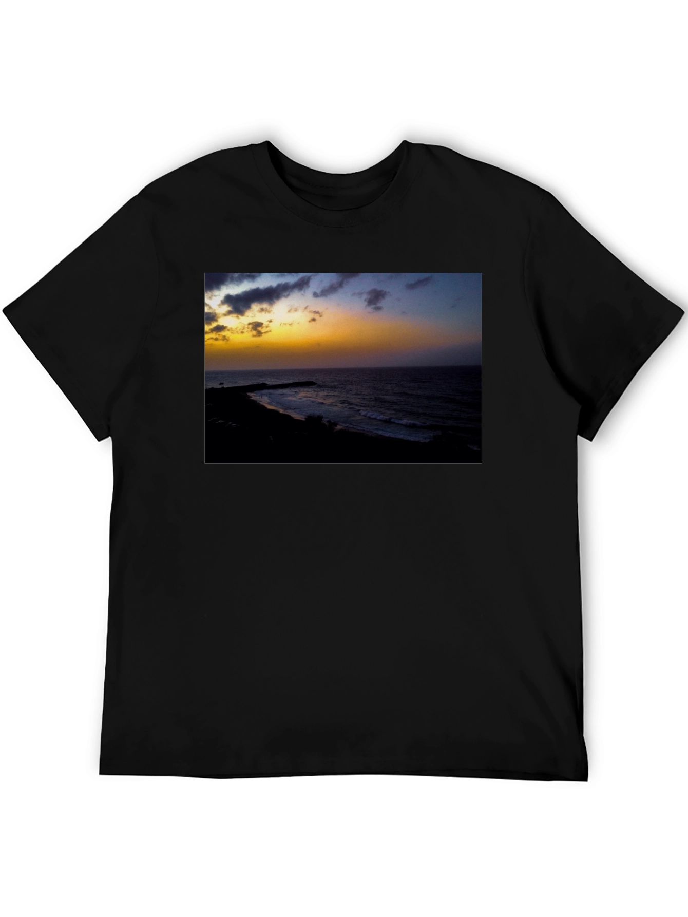 Black Sunset Beach Graphic T-Shirt view 5