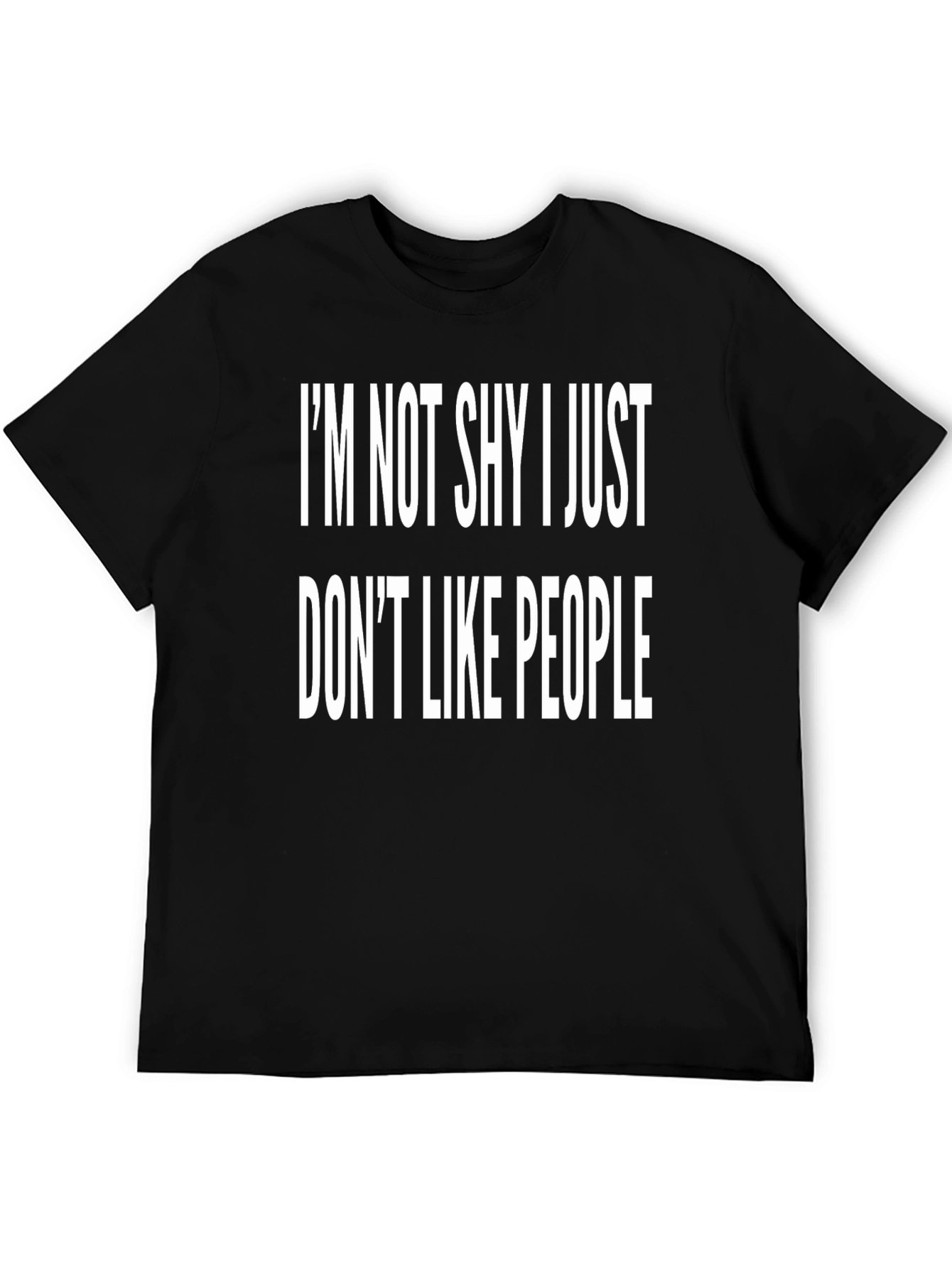 Black I'm Not Shy Funny Graphic T-Shirt view 5
