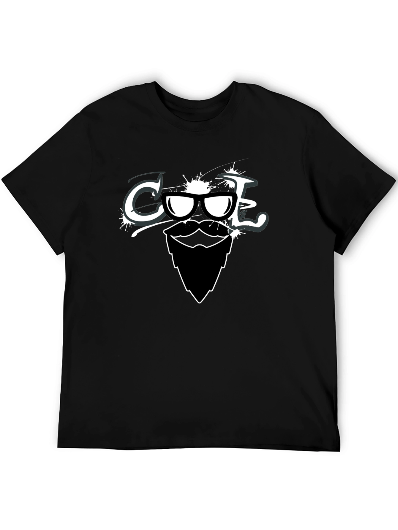 Black Cool Dude Graphic Tee - Beard & Sunglasses view 5