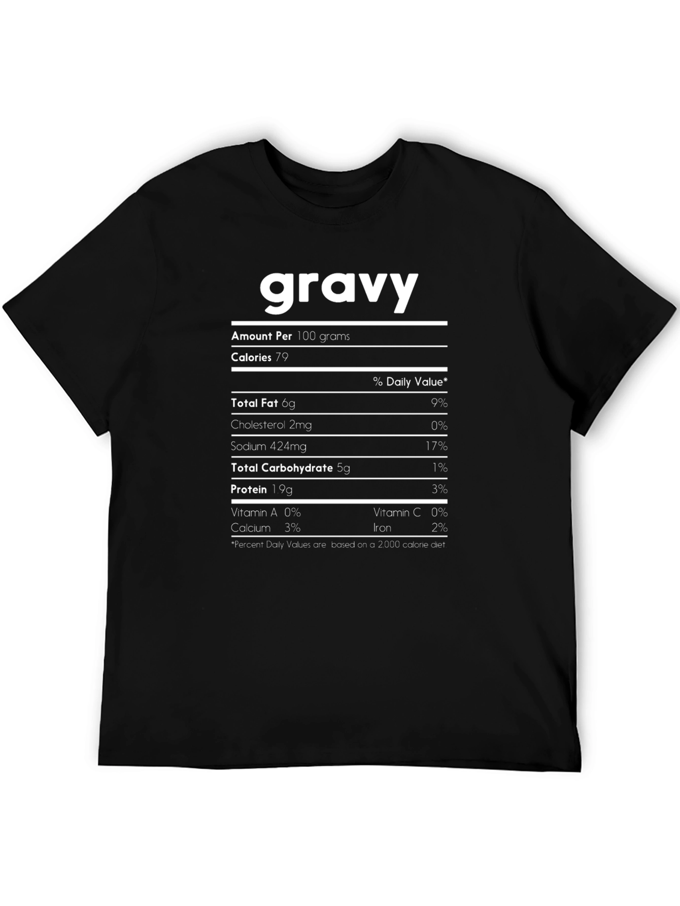 Black Gravy Nutrition Facts T-Shirt view 5