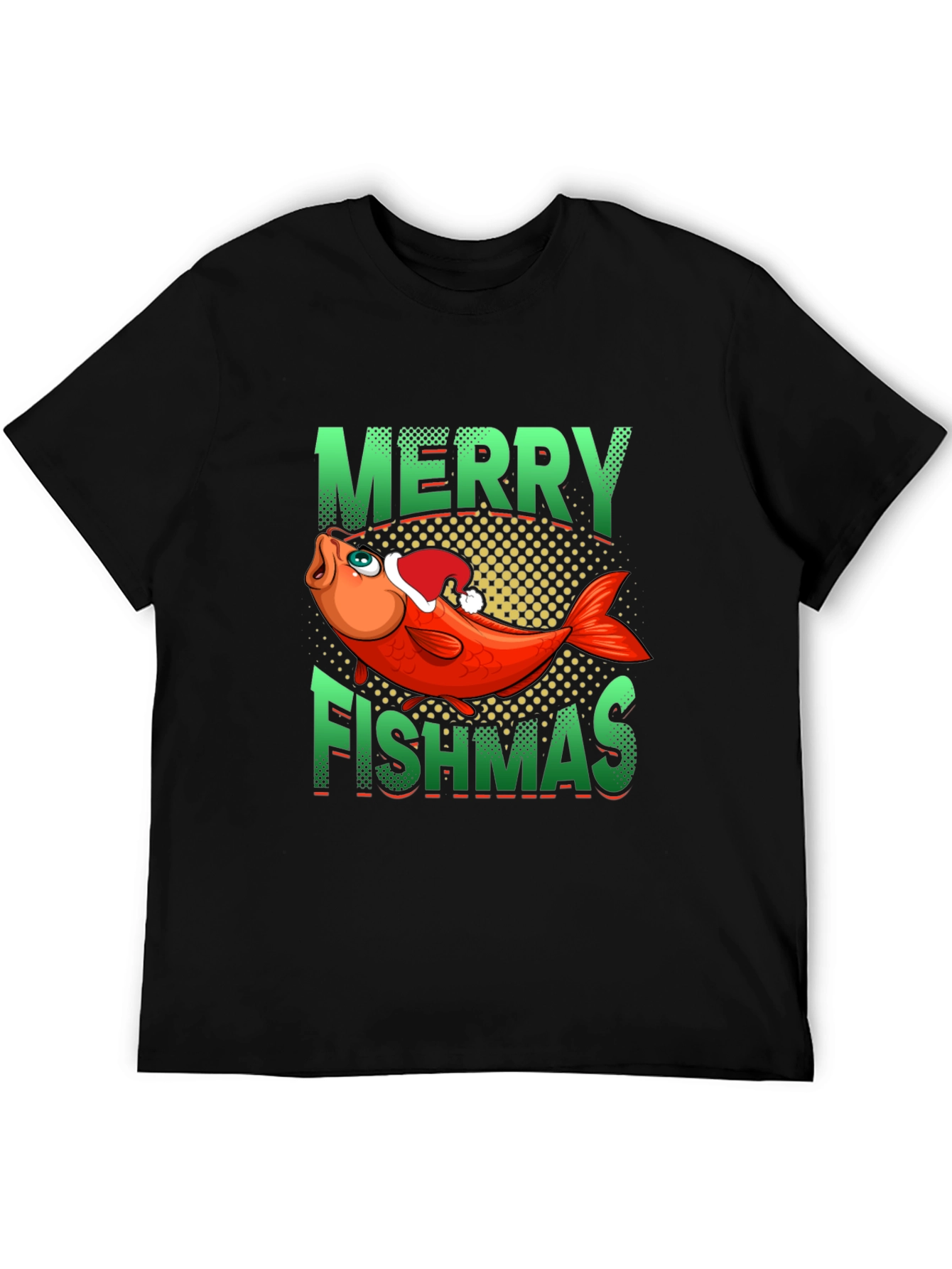 Black Merry Fishmas Graphic Tee view 5