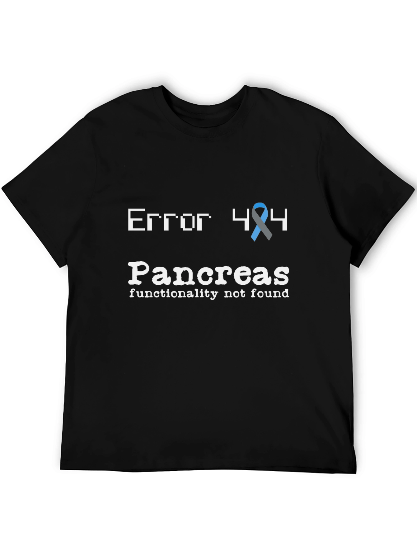 Black Error 404 Pancreas Found T-Shirt view 5