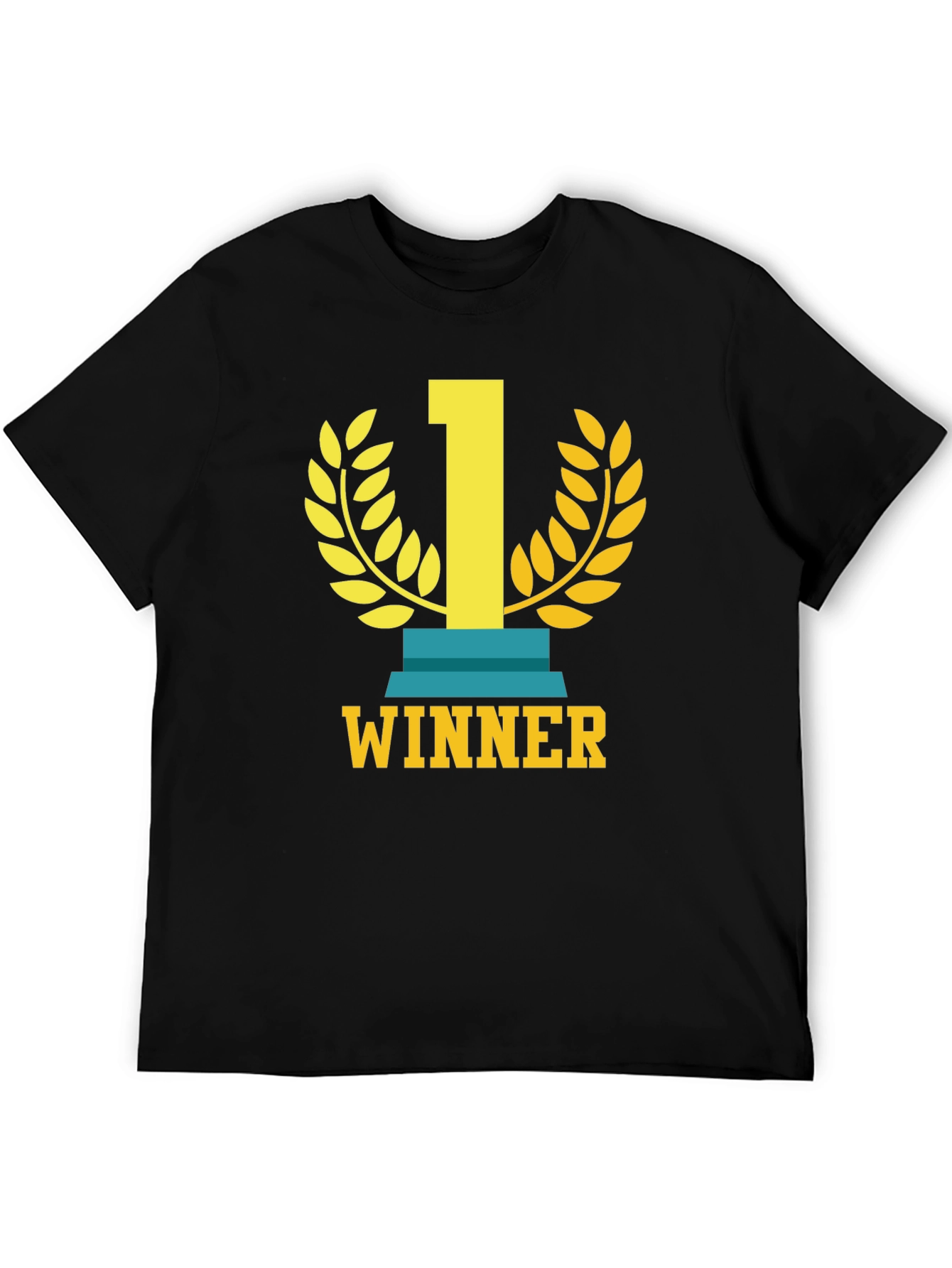 Black Winner T-Shirt - Champion Graphic Tee - Casual Apparel view 5