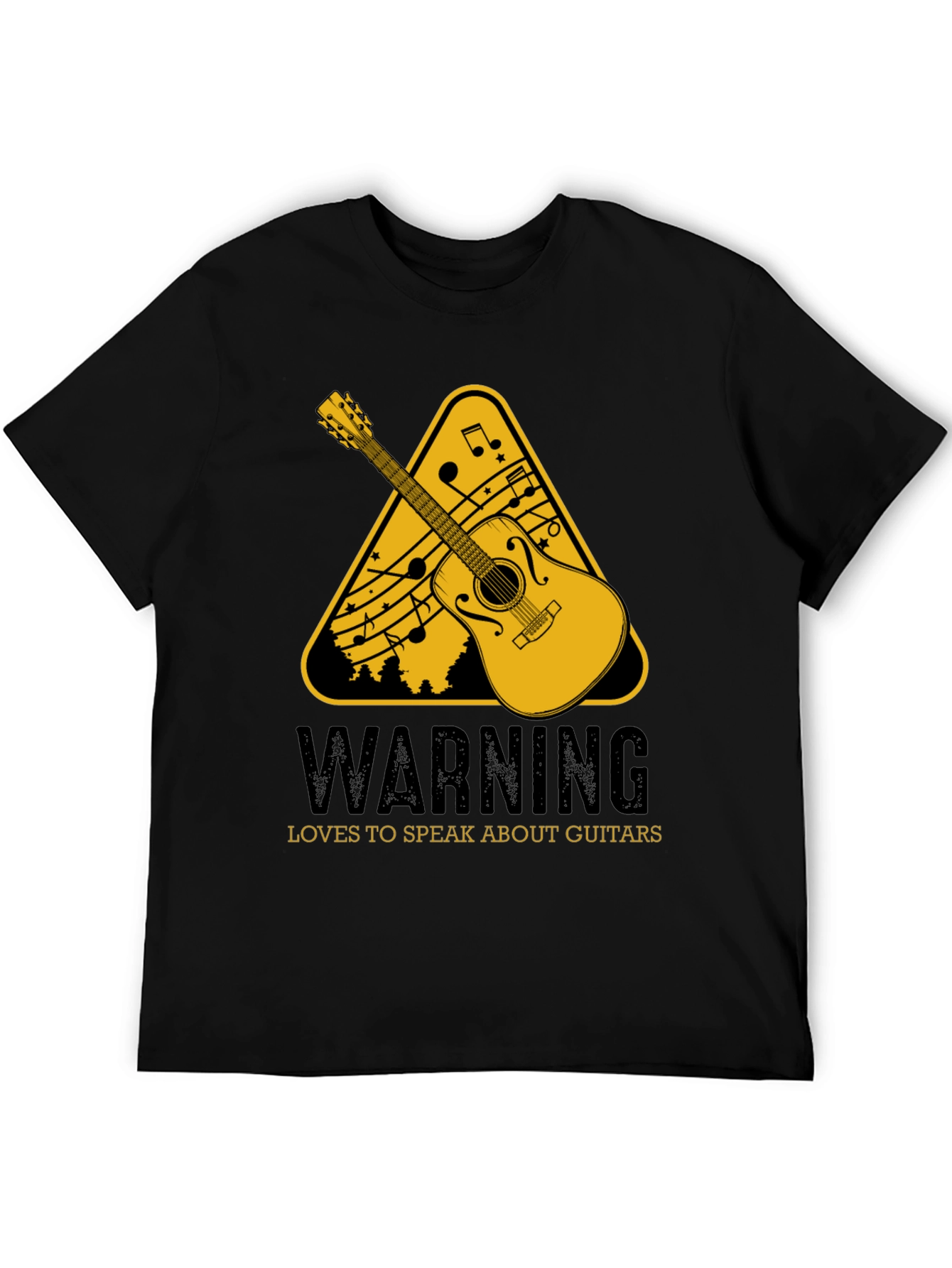 Black Guitar Lover's Warning T-Shirt view 5