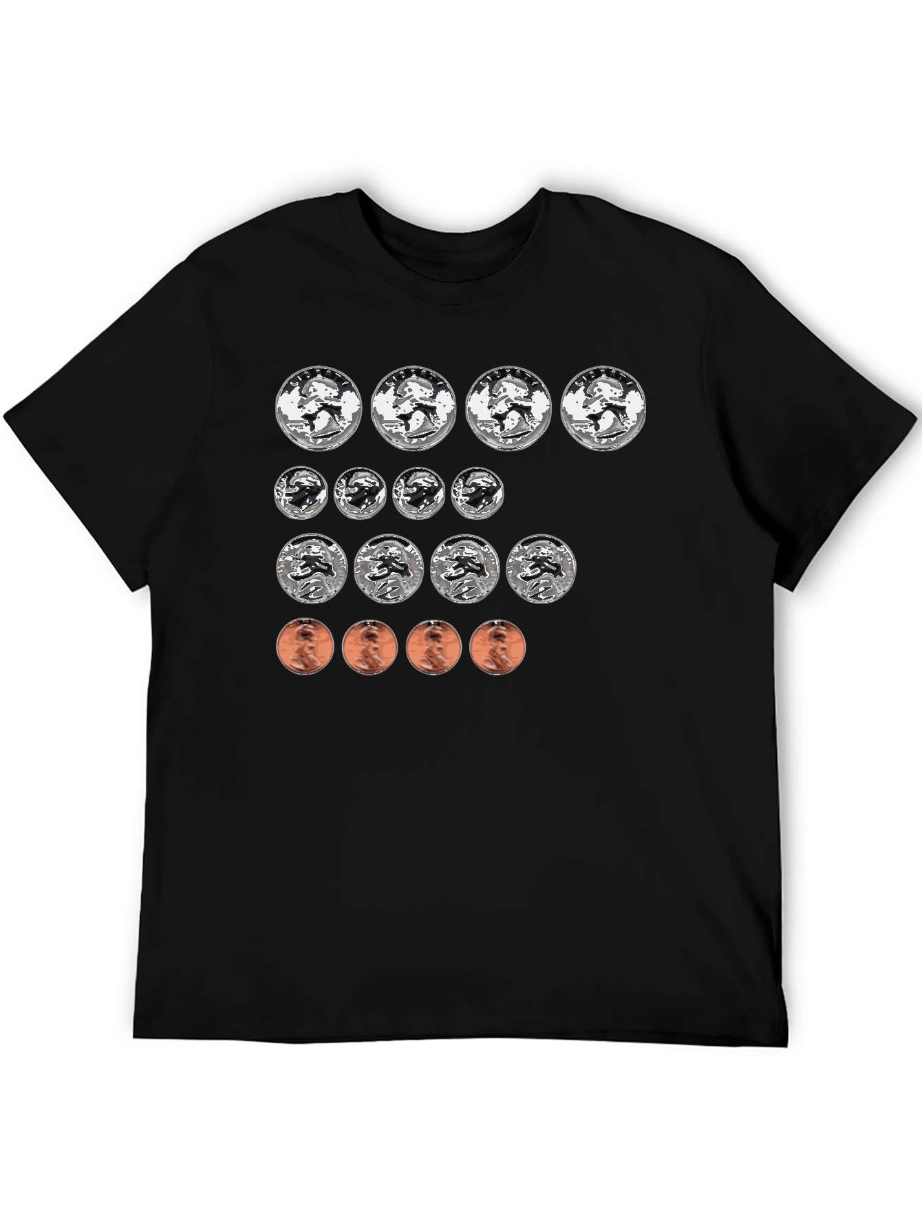 Black Coin Collector T-Shirt - Funny Money Design view 5