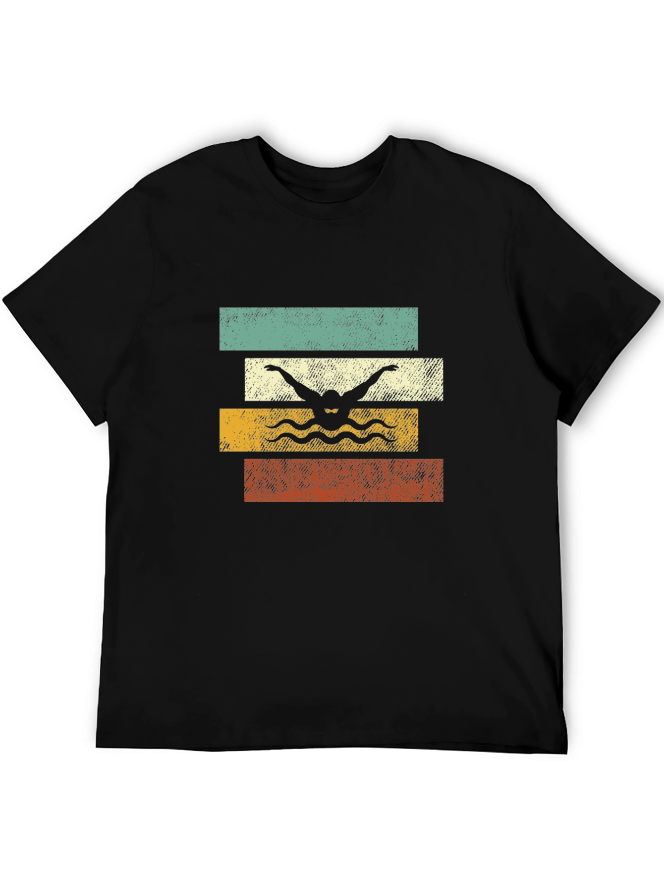 Black Retro Swimmer Graphic T-Shirt view 5