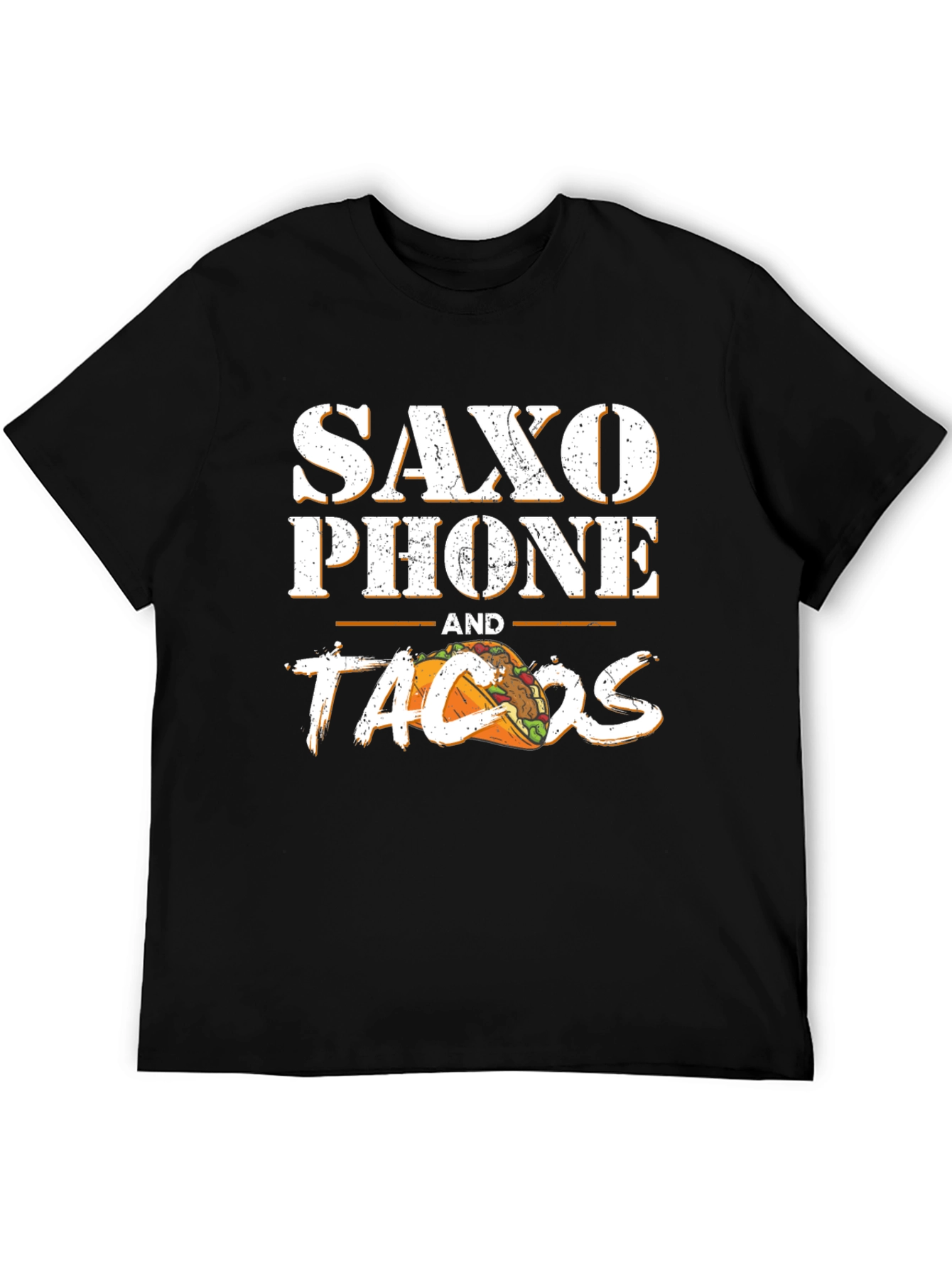 Black Saxophone and Tacos Graphic T-Shirt view 5