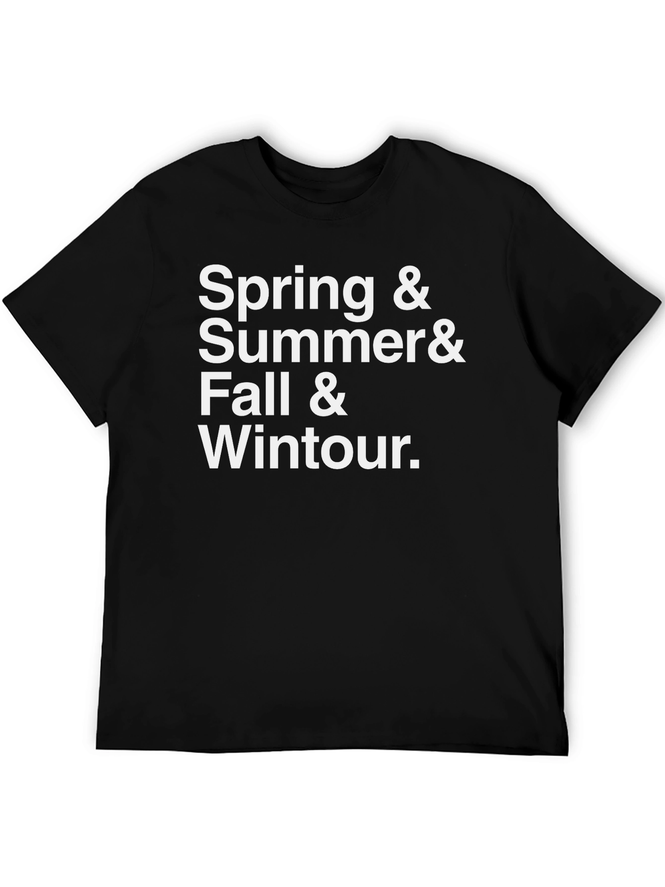 Black Spring, Summer, Fall, Wintour Black T-Shirt view 5