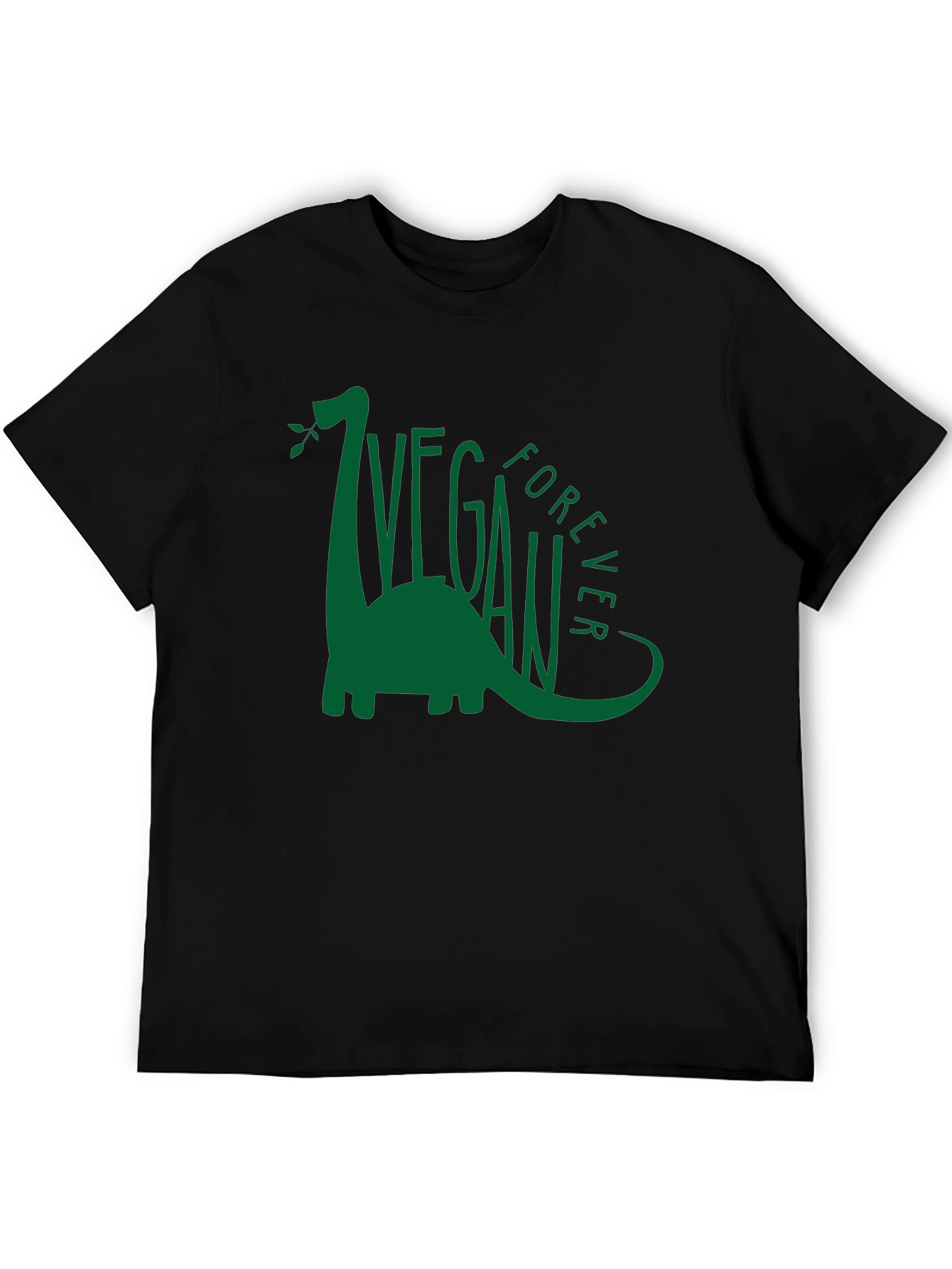 Black Vegan Forever Dinosaur Graphic Tee view 5