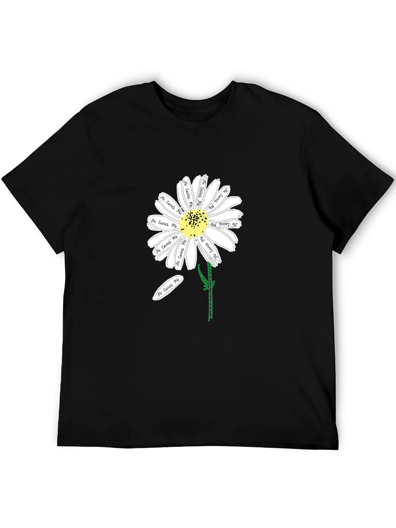 Black He Loves Me Daisy T-Shirt view 5