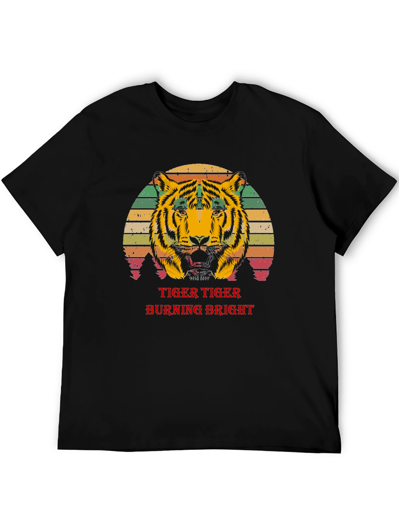 Black Tiger Burning Bright Graphic T-Shirt view 5