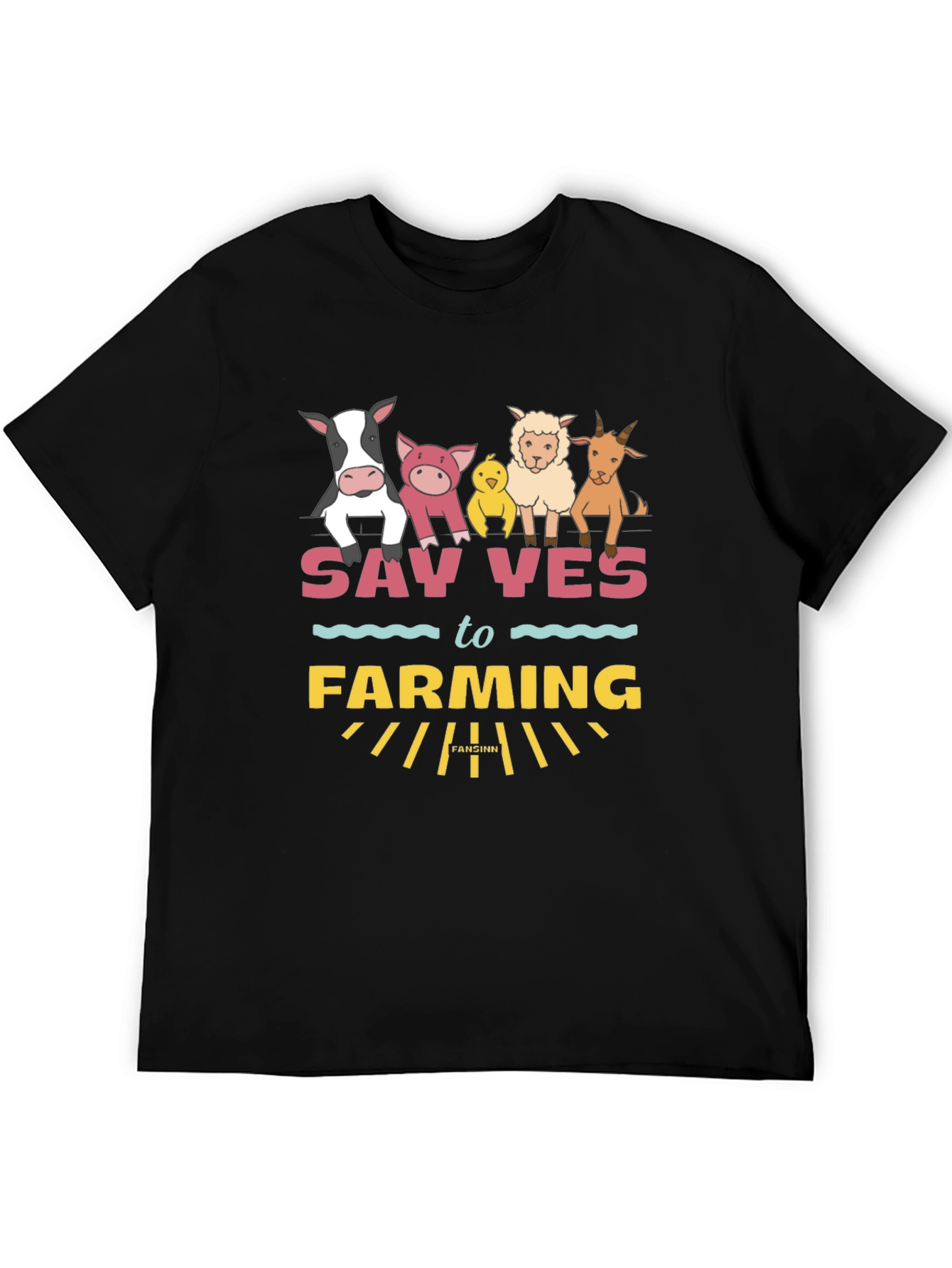 Black Farming Animal Graphic T-Shirt view 5