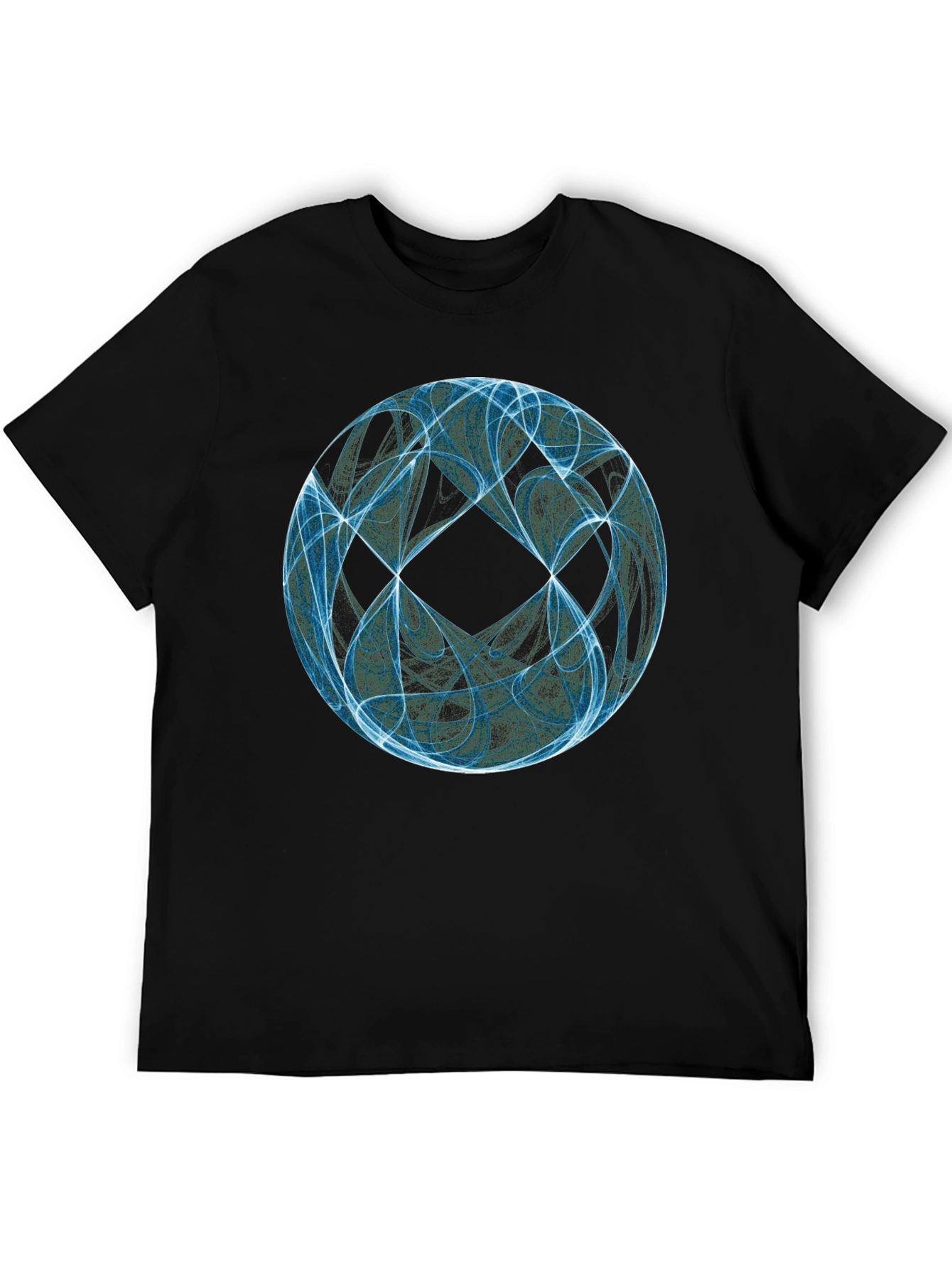 Black Abstract Sphere Graphic T-Shirt - Black view 5