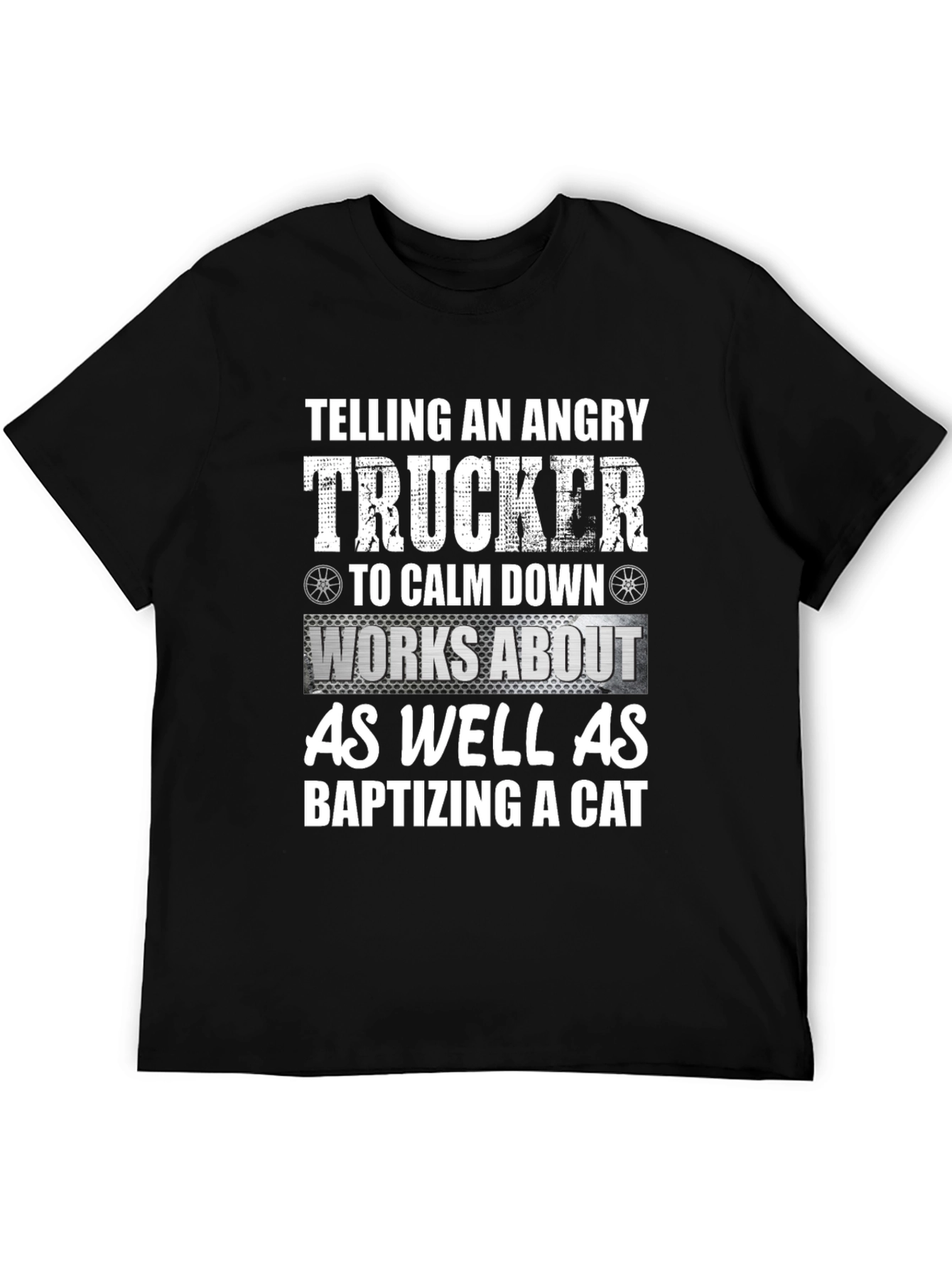 Black Angry Trucker Novelty Graphic T-Shirt view 5