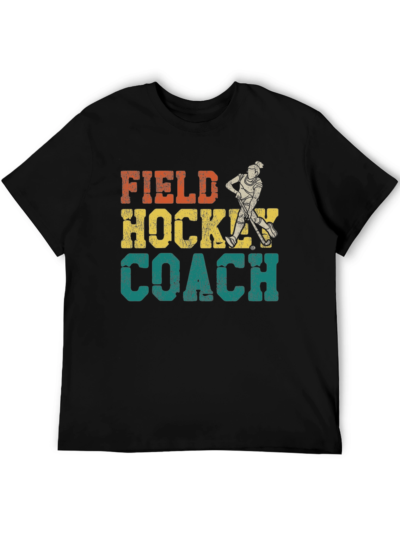Black Field Hockey Coach Graphic Tee view 5