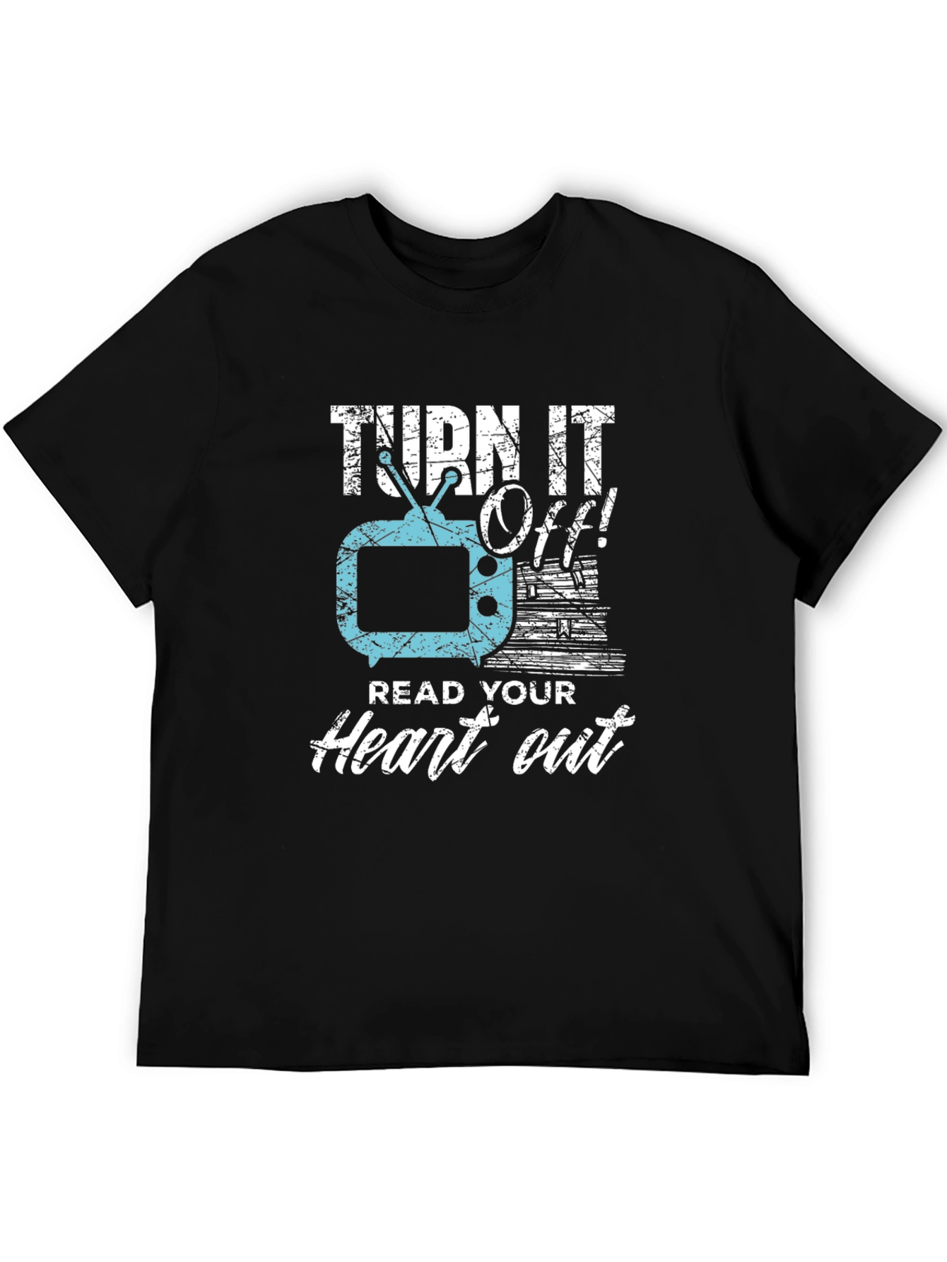 Black Turn It Off! Read Your Heart Out Tee view 5