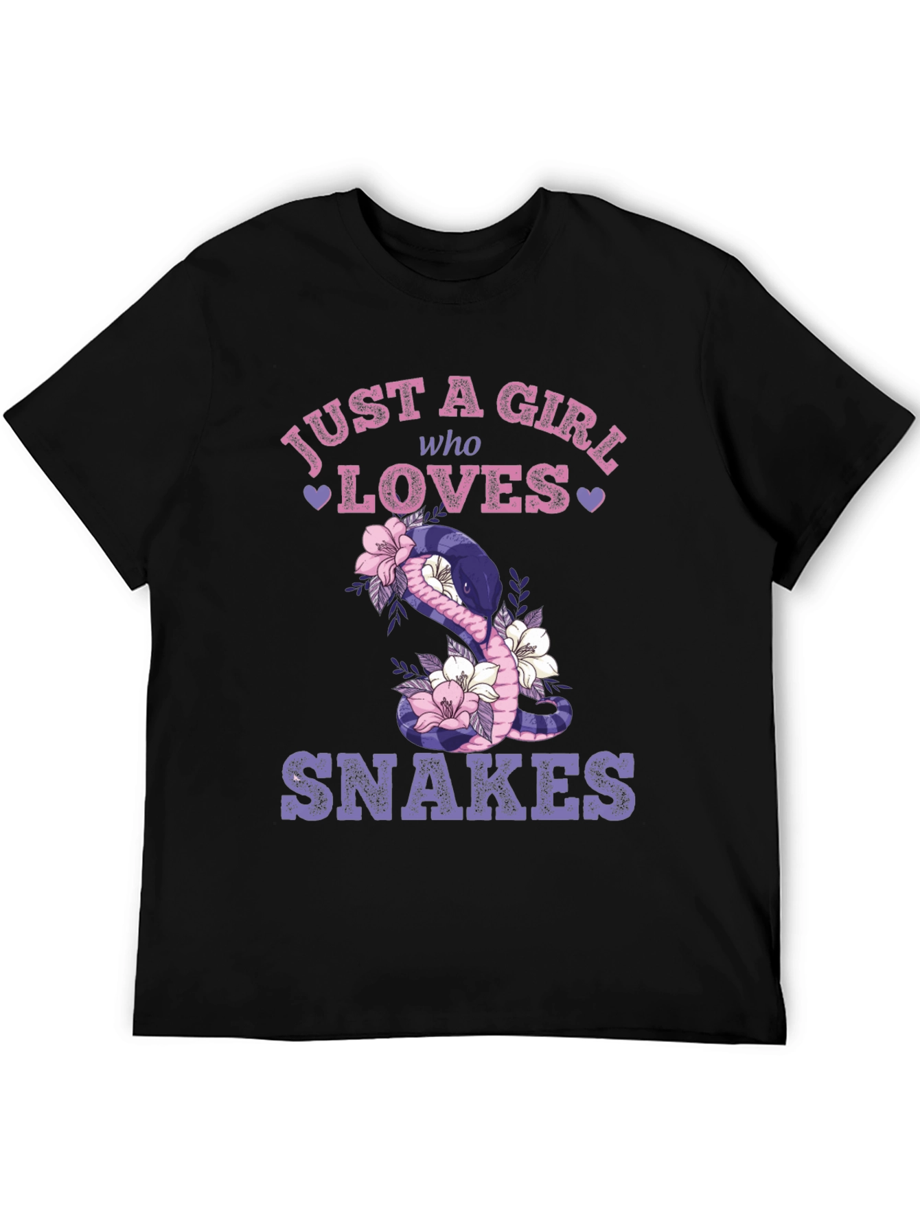 Black Just a Girl Who Loves Snakes T-Shirt view 5