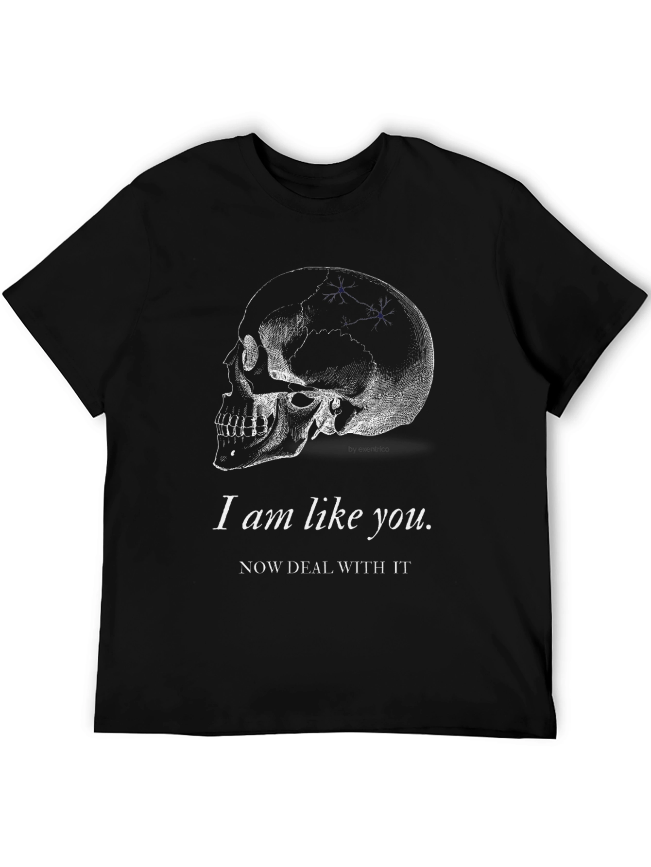 Black Skull Graphic Tee - "I am like you. Deal with it." view 5