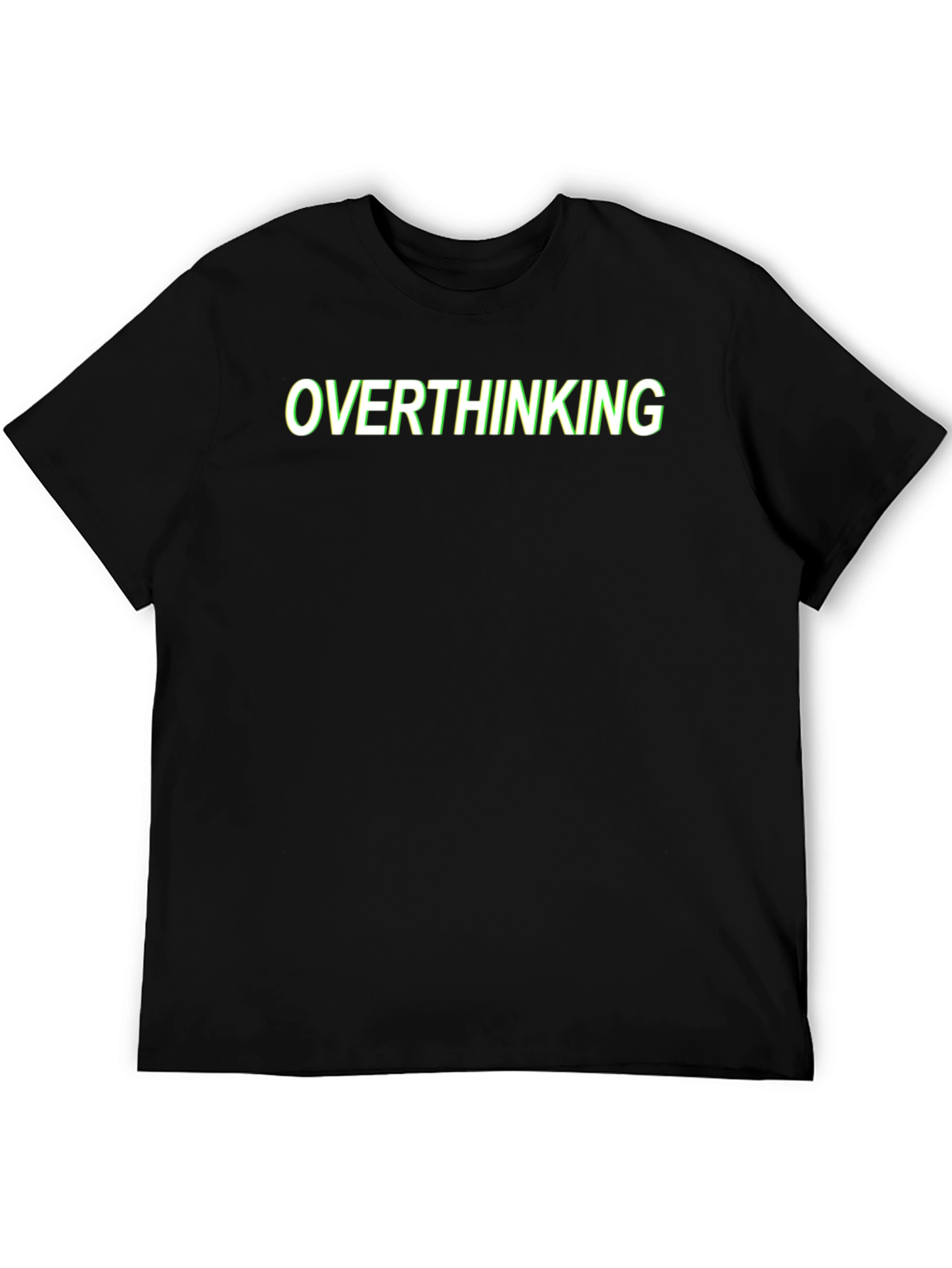 Black Overthinking Graphic Tee - Soft Cotton Blend T-Shirt view 5