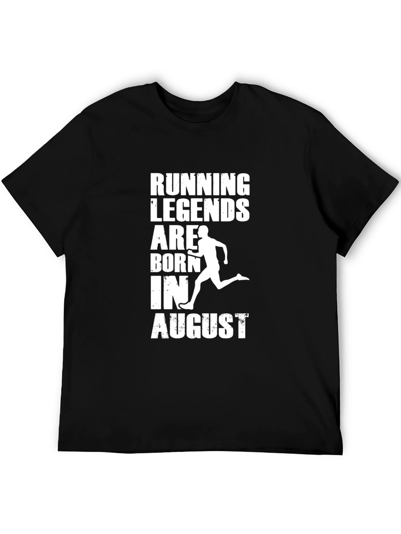 Black Running Legends Born In August T-Shirt view 5