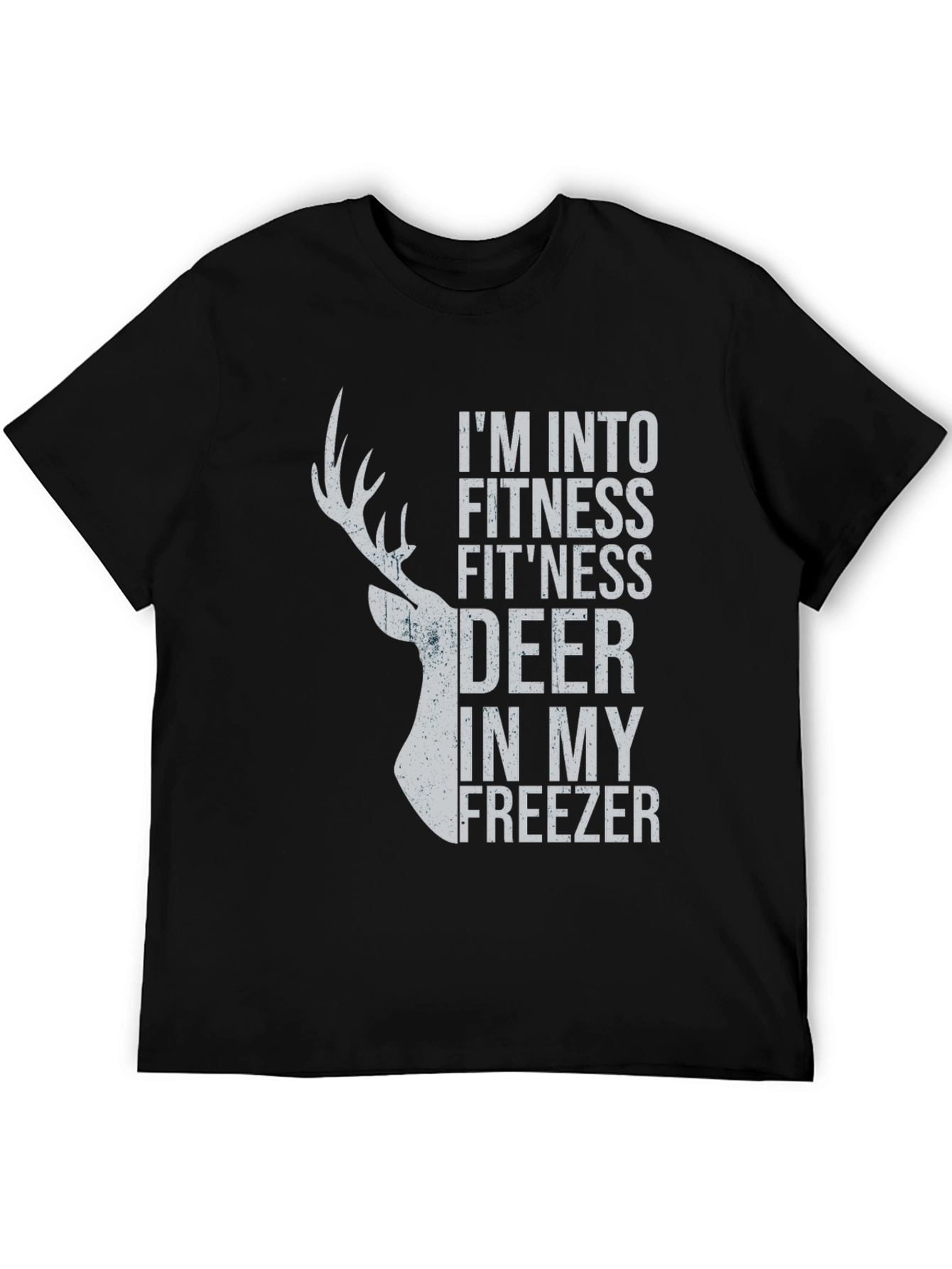 Black I'm Into Fitness Fit'ness Deer In My Freezer Graphic Tee view 5