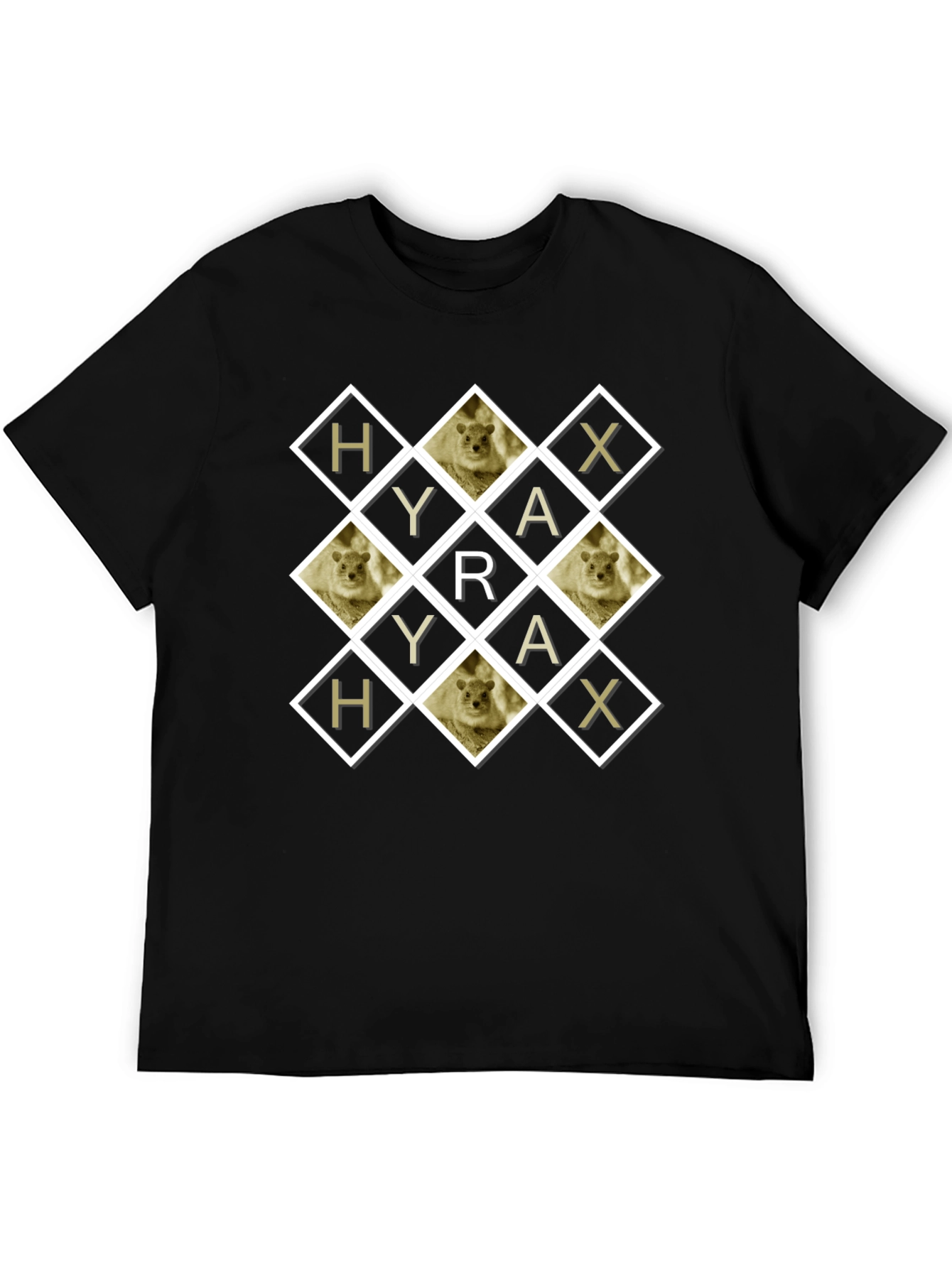 Black Hyrax Diamond Pattern T-Shirt view 5