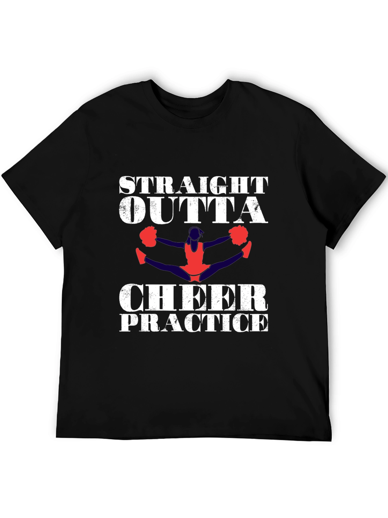 Black Straight Outta Cheer Practice T-Shirt view 5